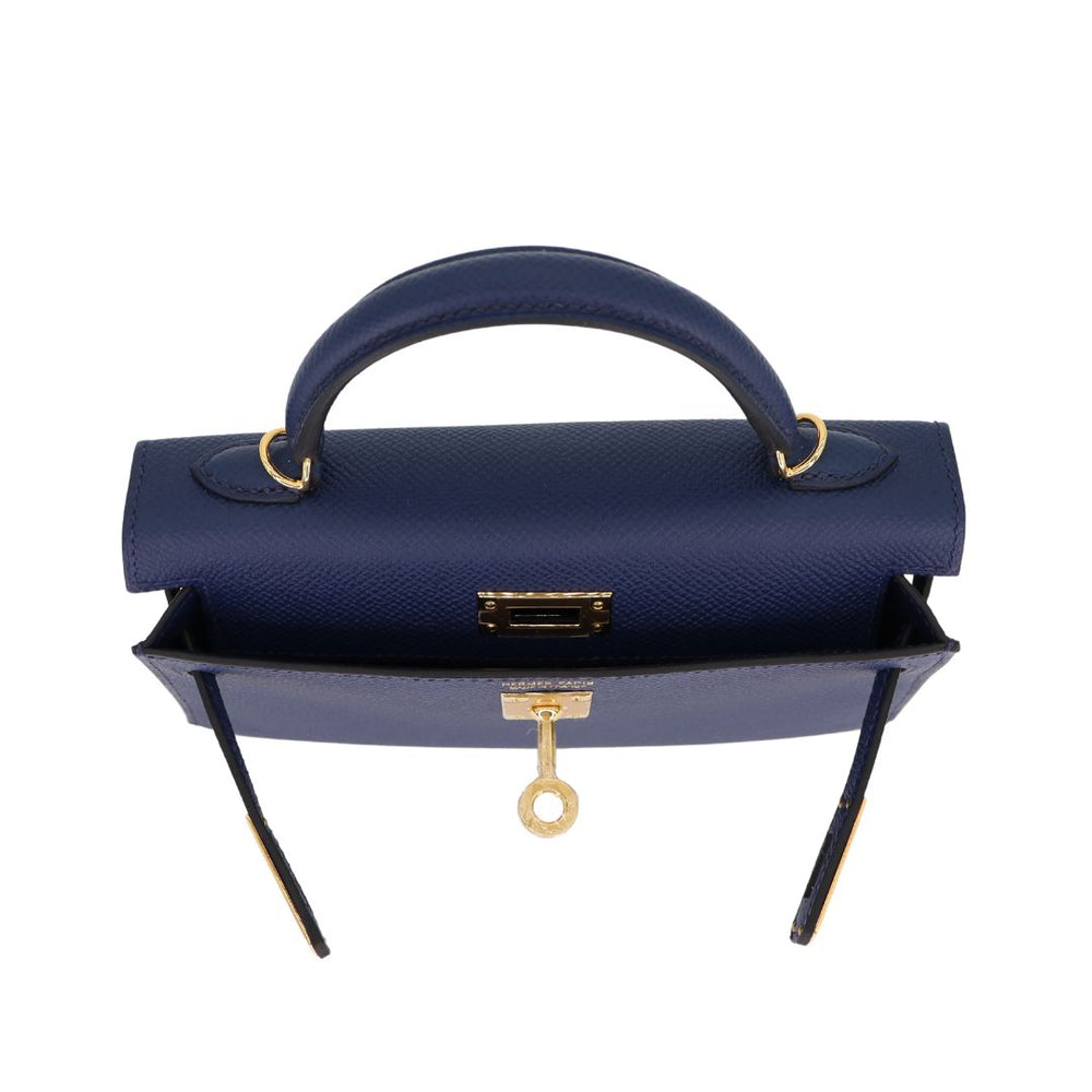 Hermès Kelly II Sellier Mini Navy Epsom Leather GHW exclusive at