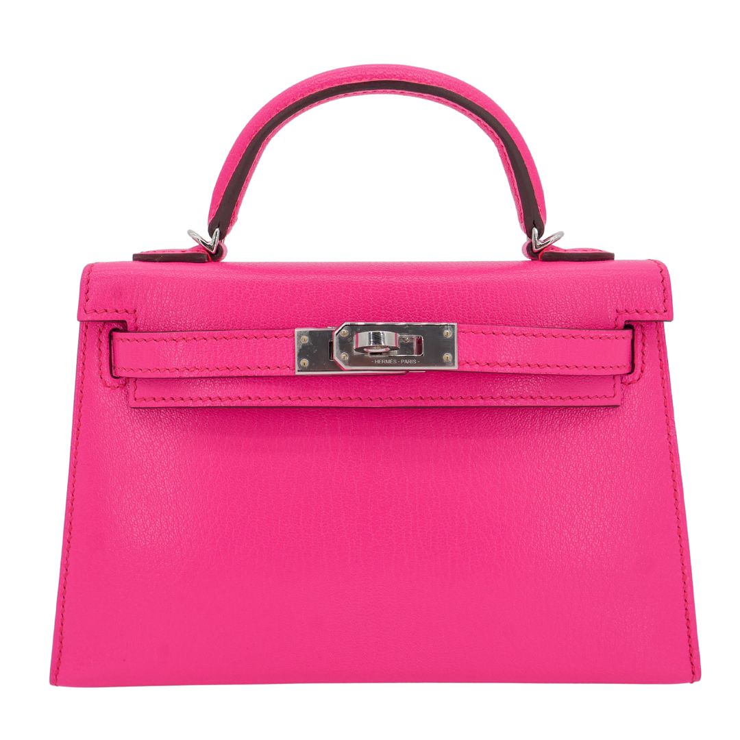 RosE 紅型バッグ Hermes-Kelly-Mini-II-Rose-Pop-