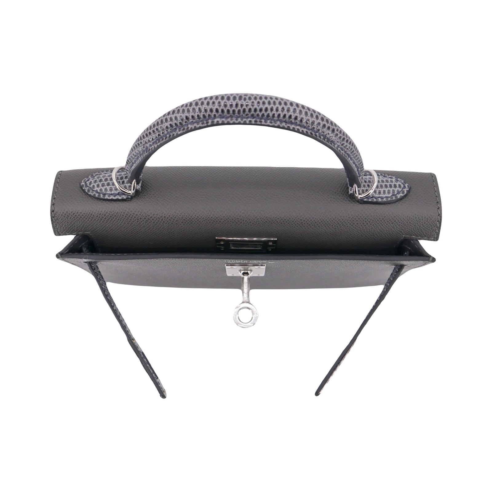 Hermès Kelly II Sellier Mini Touch Graphite Madame Leather/Shiny