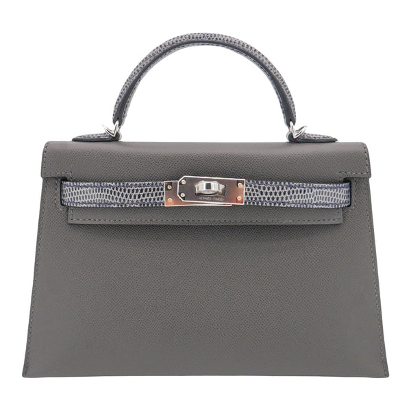 Hermès Kelly II Sellier Mini Touch Graphite Madame Leather/Shiny