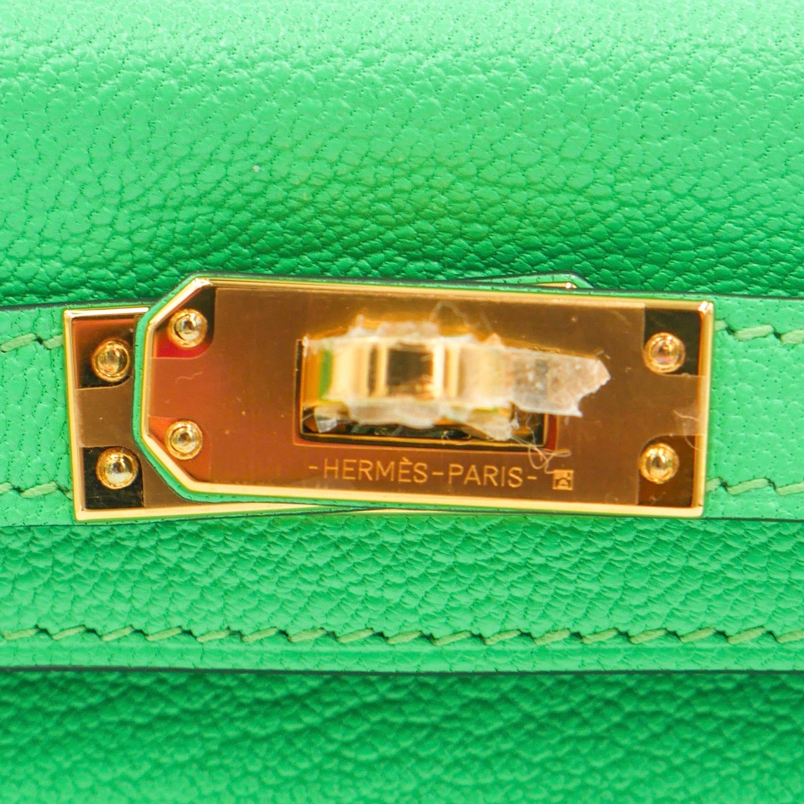 Hermès Kelly II Sellier Mini Vert Comic Chevre Leather GHW