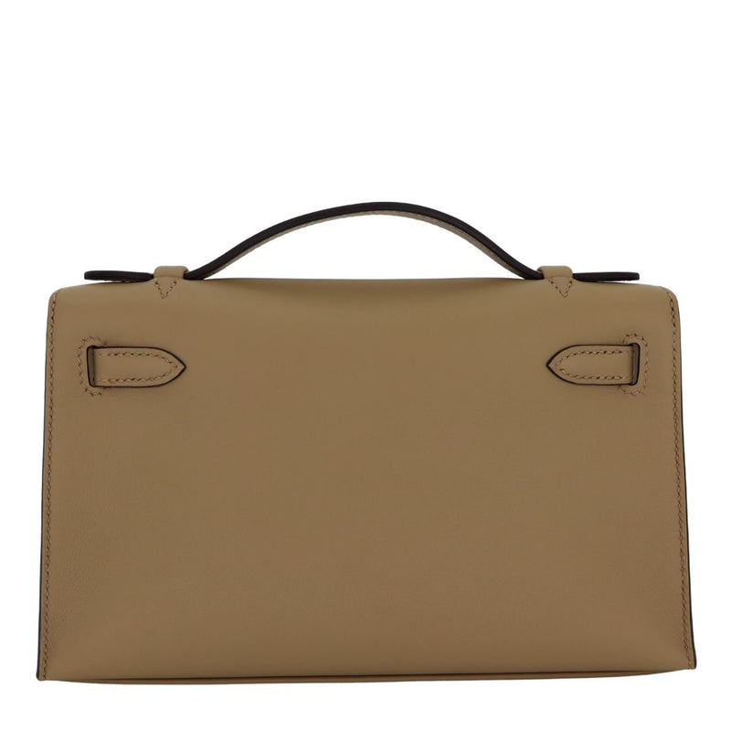 Herm�s Kelly Pochette Beige Marfa Swift Leather Gold Hardware