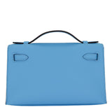 Herm�s Kelly Pochette Bleu Celeste Swift Leather GHW