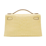 Herm�s Kelly Pochette Vanille Matte Alligator Gold Hardware