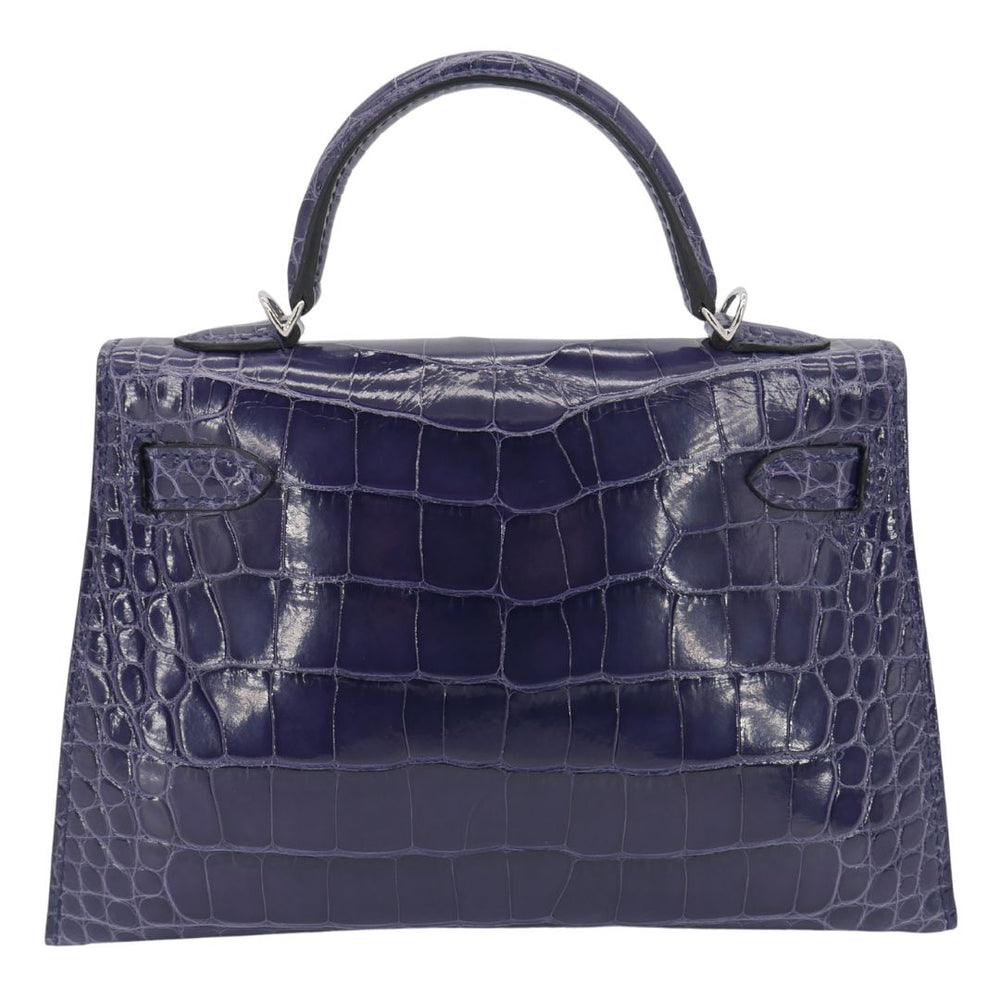 Hermès Kelly II Sellier Mini Bleu Encre Shiny Alligator PHW