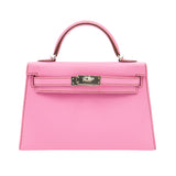 Herm√®s Mini Kelly II Bubblegum Epsom Palladium Hardware