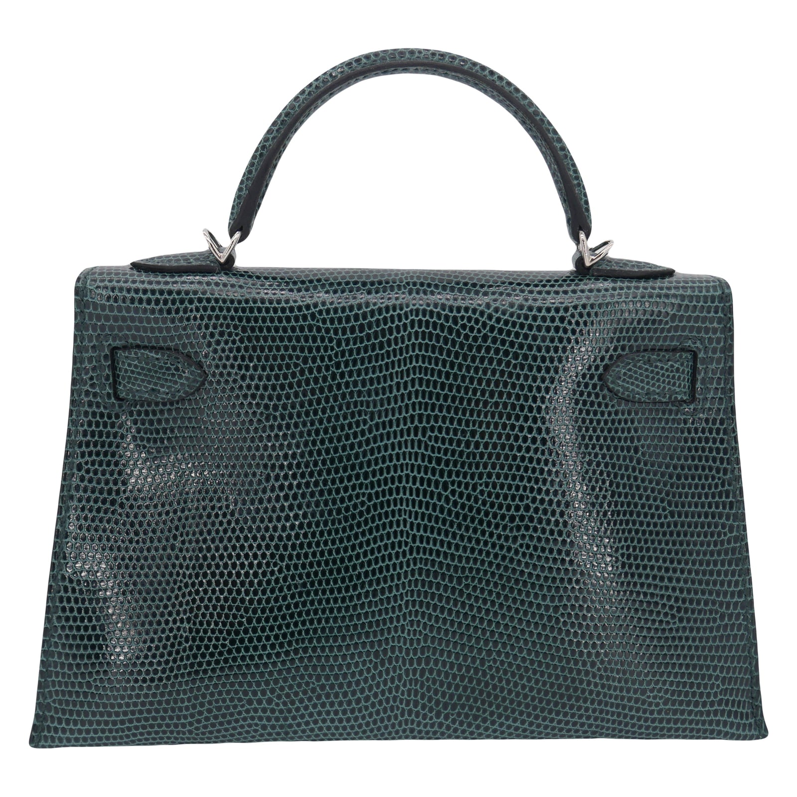 Hermès Kelly II Sellier Mini Vert Cypress Shiny Lizard PHW