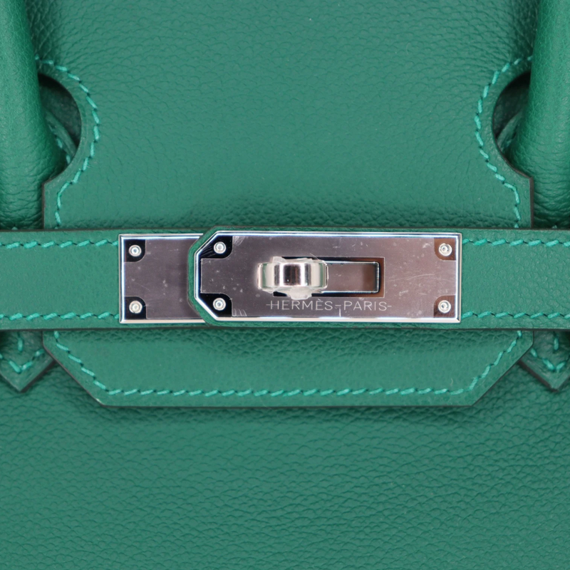 Hermès 29cm Birkin Shoulder Vert Moyen Evercolor Leather Palladium Hardware