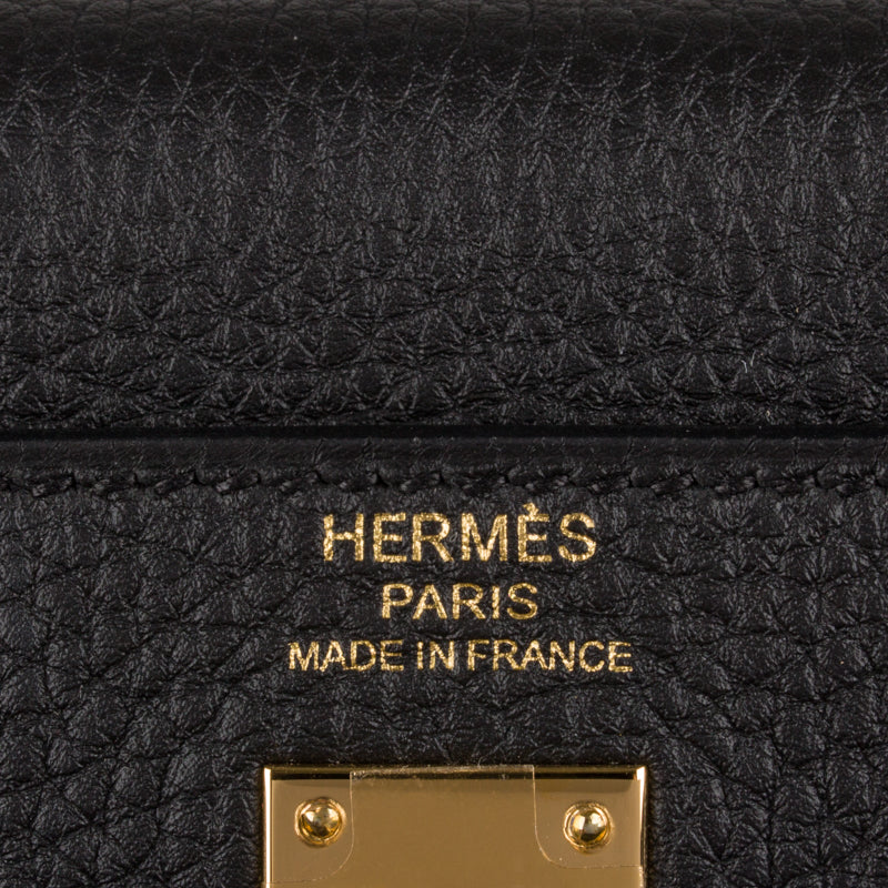 Hermés 25cm Kelly Retourne Black Togo Leather Gold Hardware