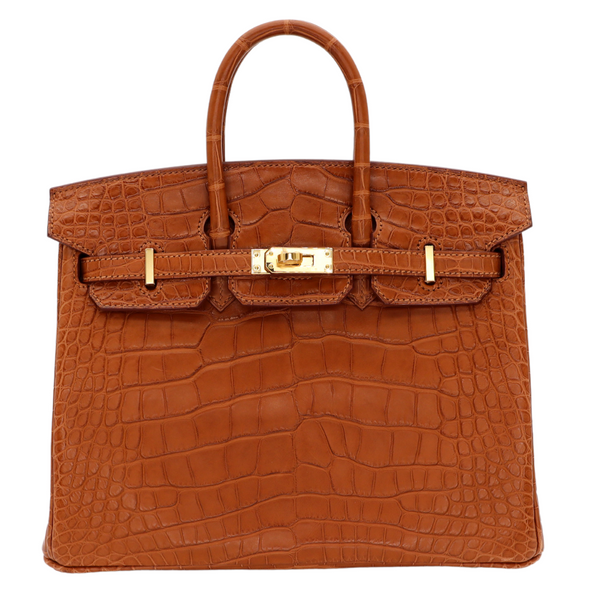 Hermès 25cm Birkin Gold Matte Alligator Gold Hardware