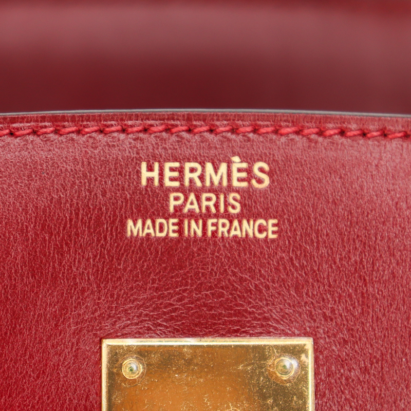 Hermès 35cm Birkin Rouge H Box Calf Leather Gold Hardware