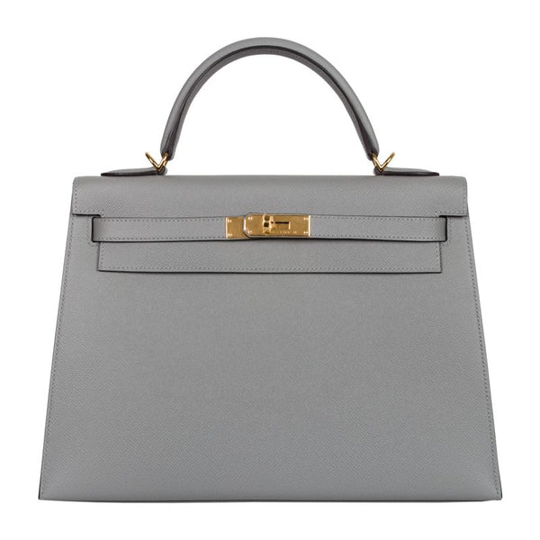 Hermès 32cm Kelly Gris Mouette Epsom GHW exclusive at Privé Porter